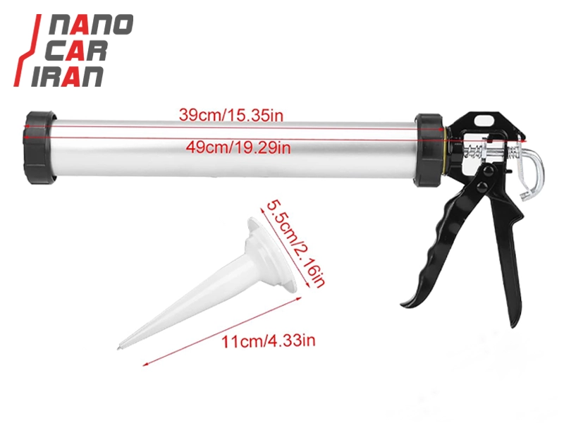 دستگاه موم‌ کش دستی ۶۰۰ میلی‌ لیتری – گان مناسب تزریق چسب پلی‌ اورتان و چسب کالباسی